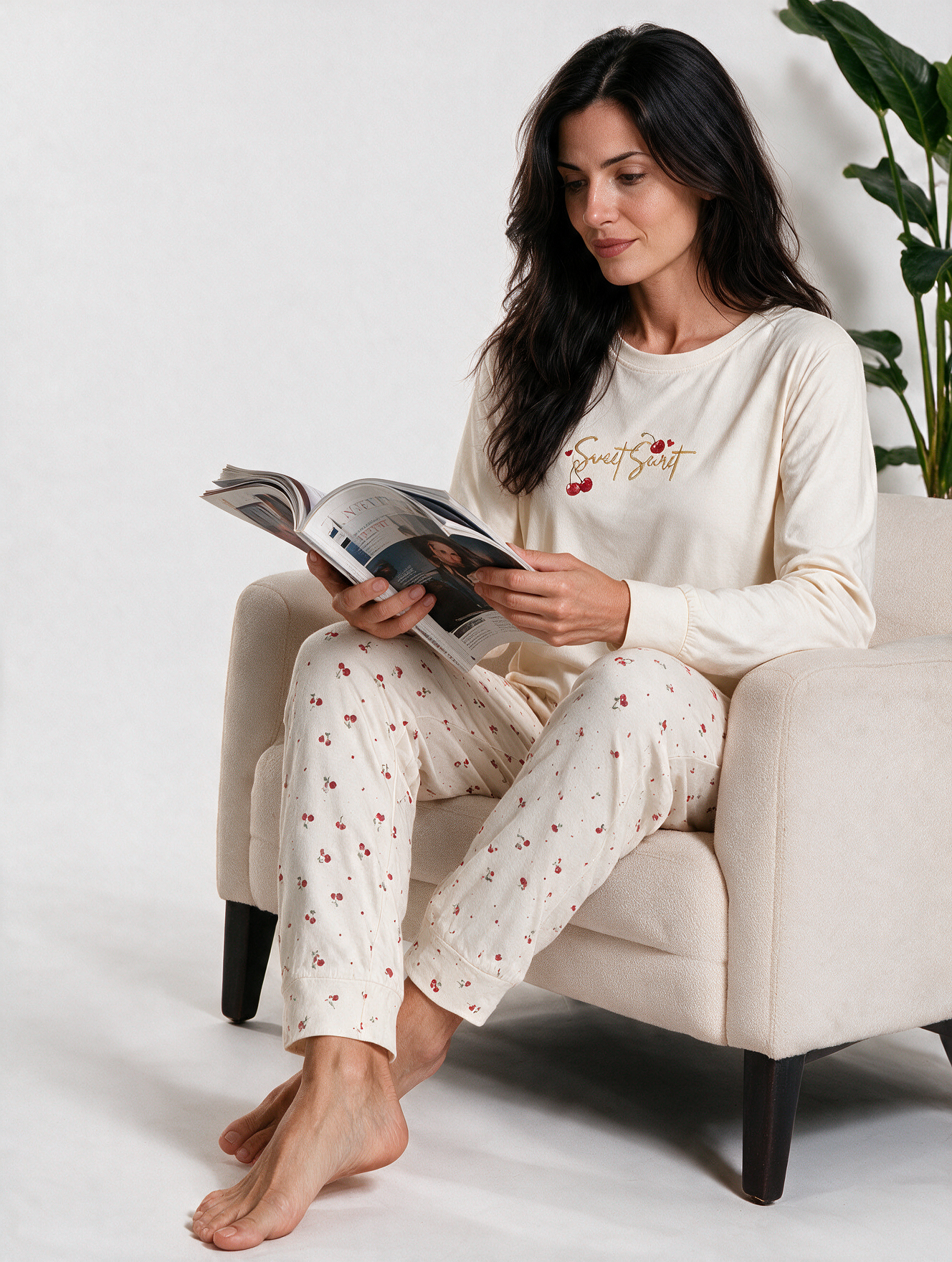 Pijama mujer estampado cerezas