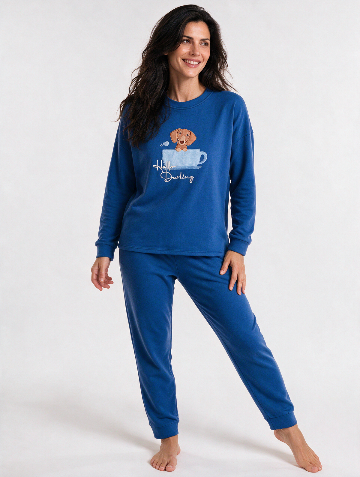 Pijama mujer bordado frontal