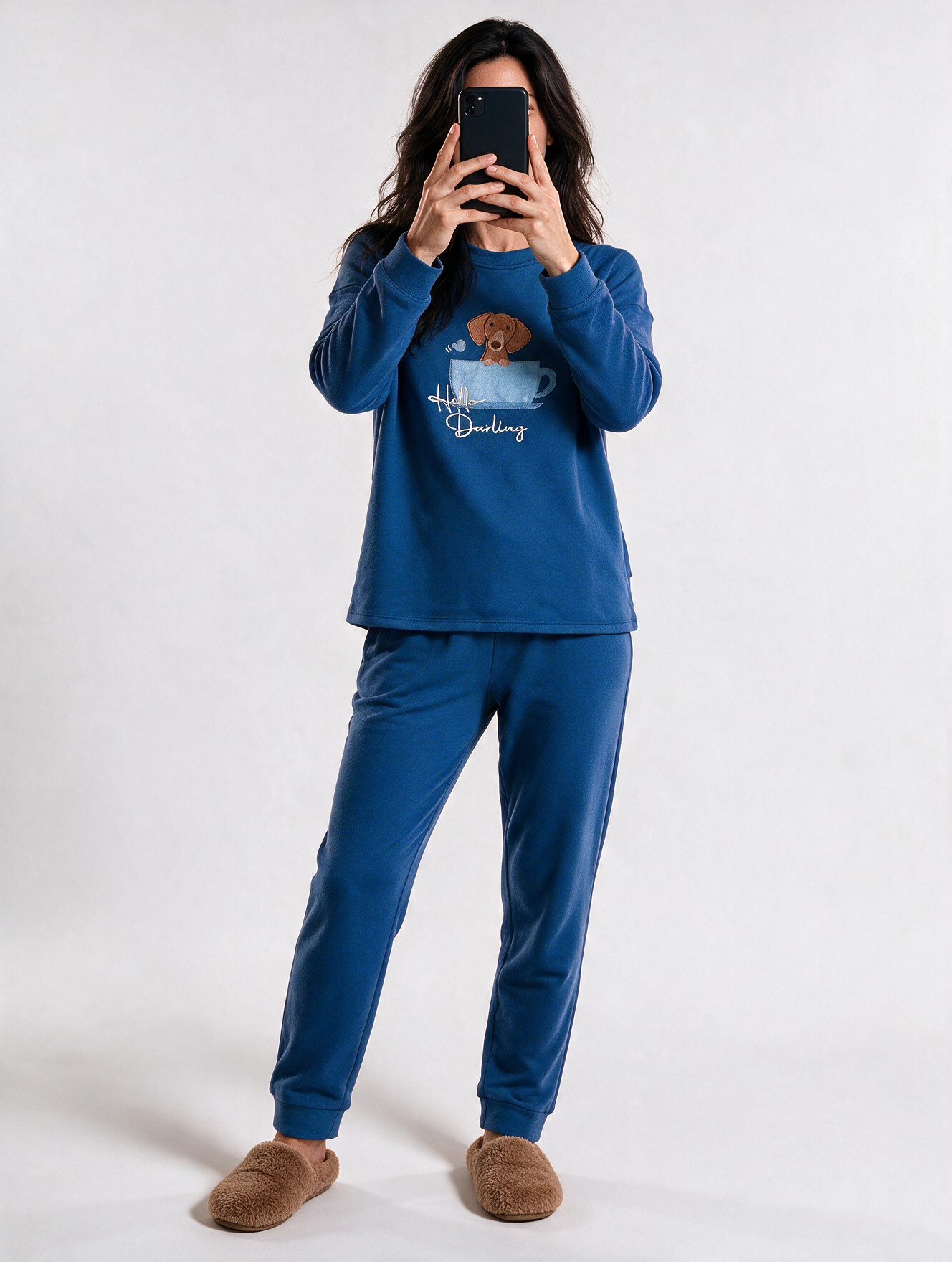 Pijama mujer bordado frontal